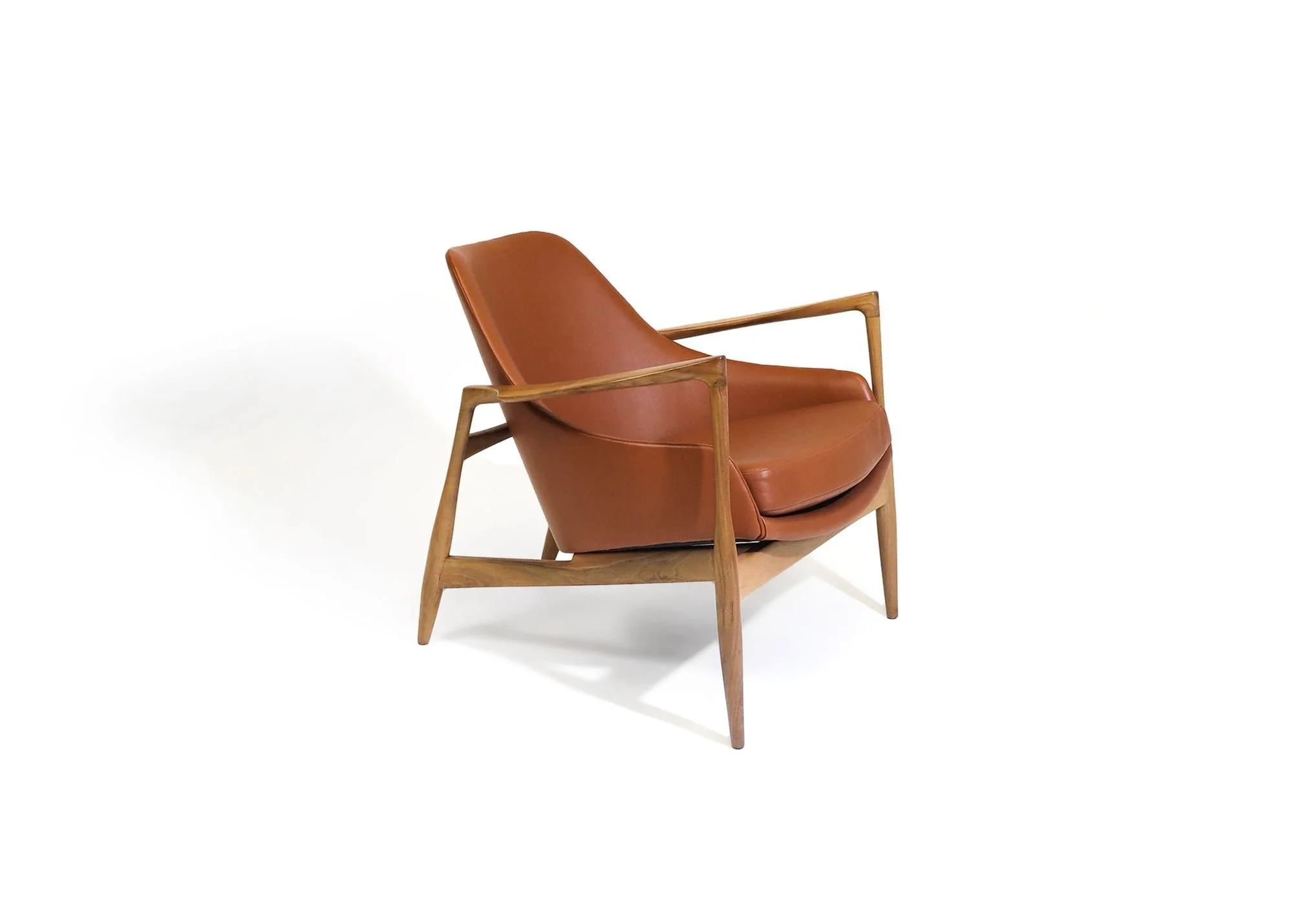1955 IB Kofod Larsen Lounge Chair in Leather and nut wood — Chris