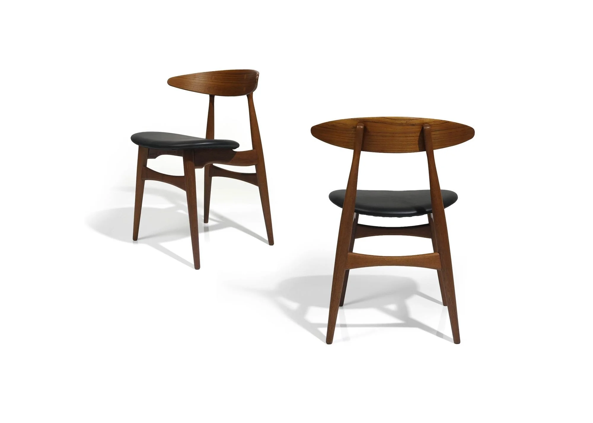 Hans J. Wegner Danish Teak Dining Chairs CH 33 for Carl Hansen 
