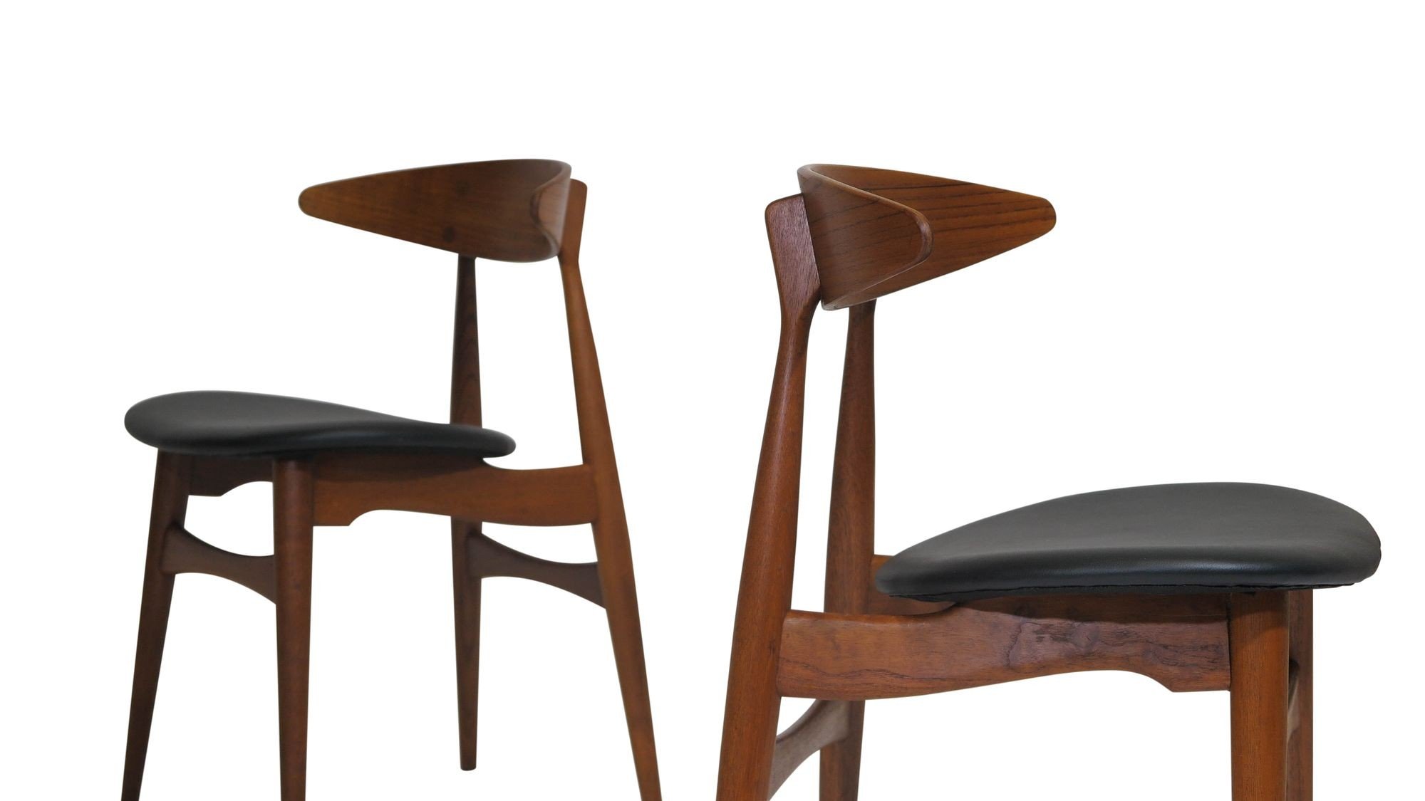 Hans J. Wegner Danish Teak Dining Chairs CH 33 for Carl Hansen