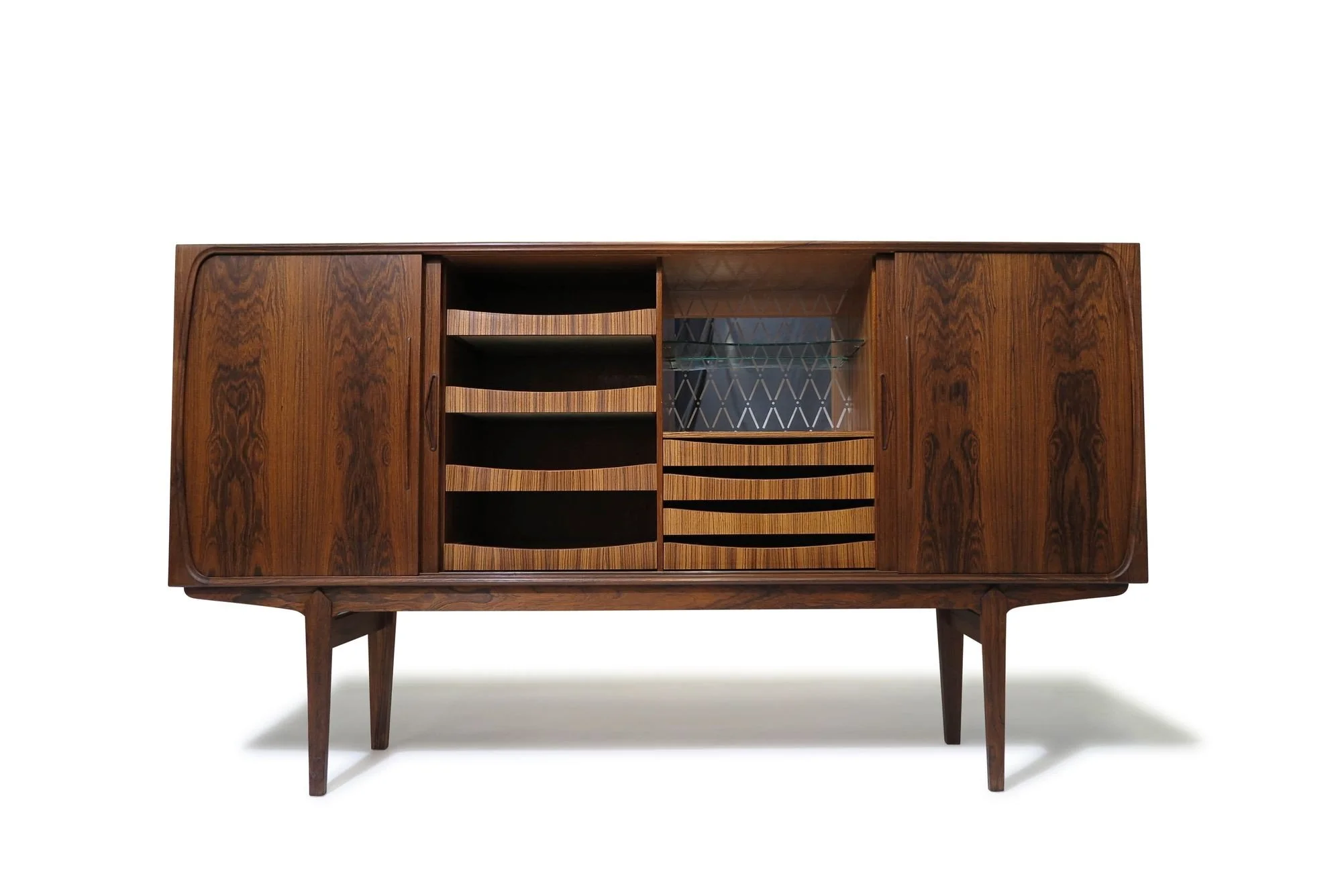 Danish Brazilian Rosewood Sideboard with Center Bar — Chris Howard