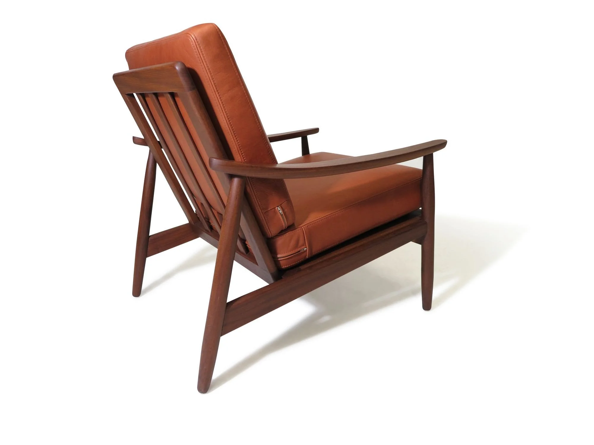Mid-century Scandinavian Lounge Chairs in Saddle Leather