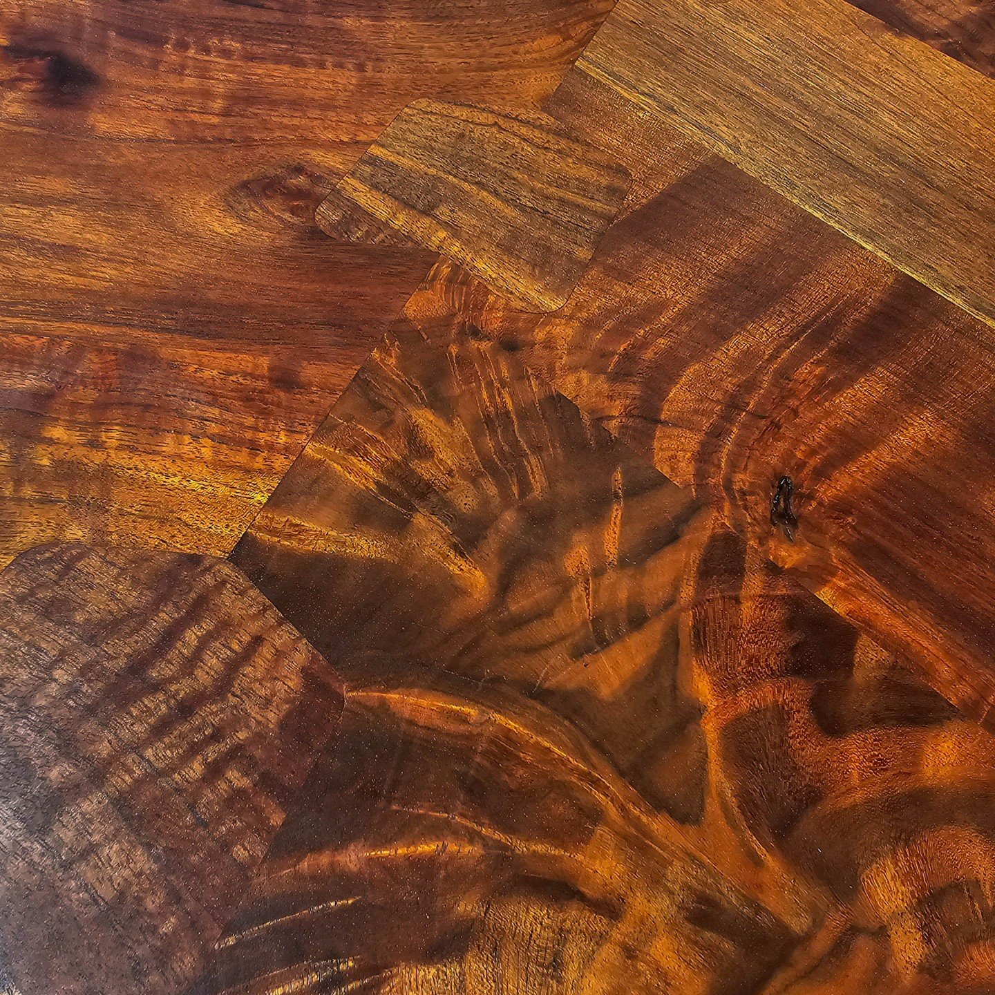 Suite of #midcenturymodern #california Studio office furniture handcrafted in #berkeley of figured black #walnut and #koa available for viewing in our #oakland showroom