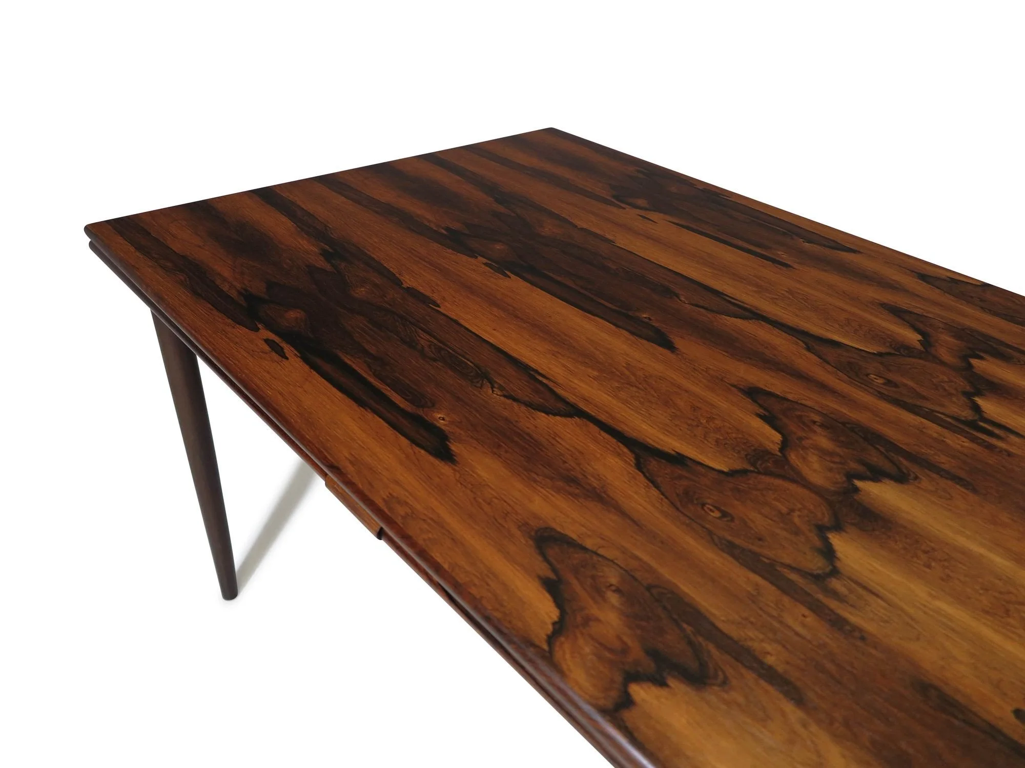 Mid-century Brazilian Rosewood Dining Table with Draw Leaves