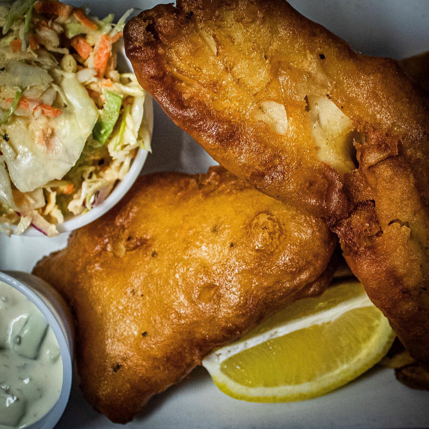 Fish &amp; Chips with our homemade coleslaw can&rsquo;t be beat. Order online today! Or give us a call at 7057432220