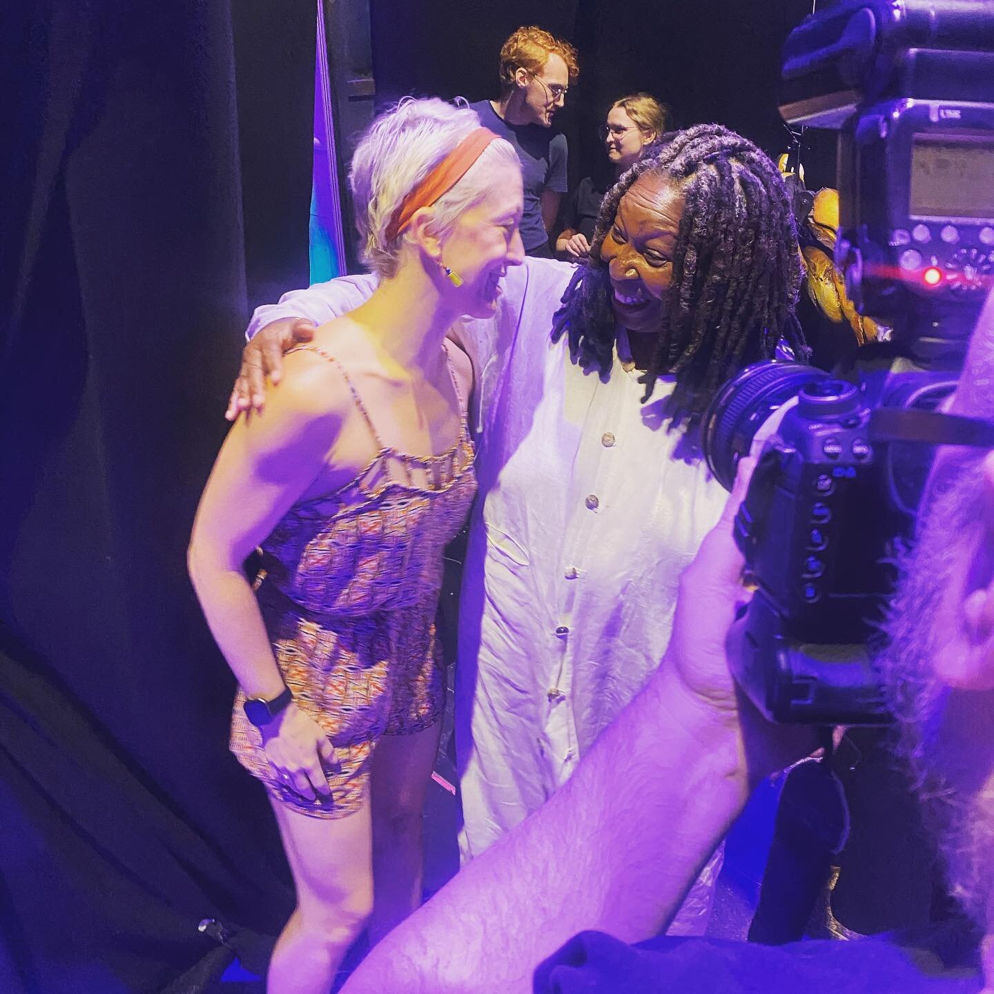 Me gushing to Whoopi Goldberg how much she inspired me as a kid in the 2 seconds I got with her &mdash; she came to Life of Pi, loved it, and told us to keep kicking a** ❤️👍💪 @lifeofpibway @whoopigoldberg