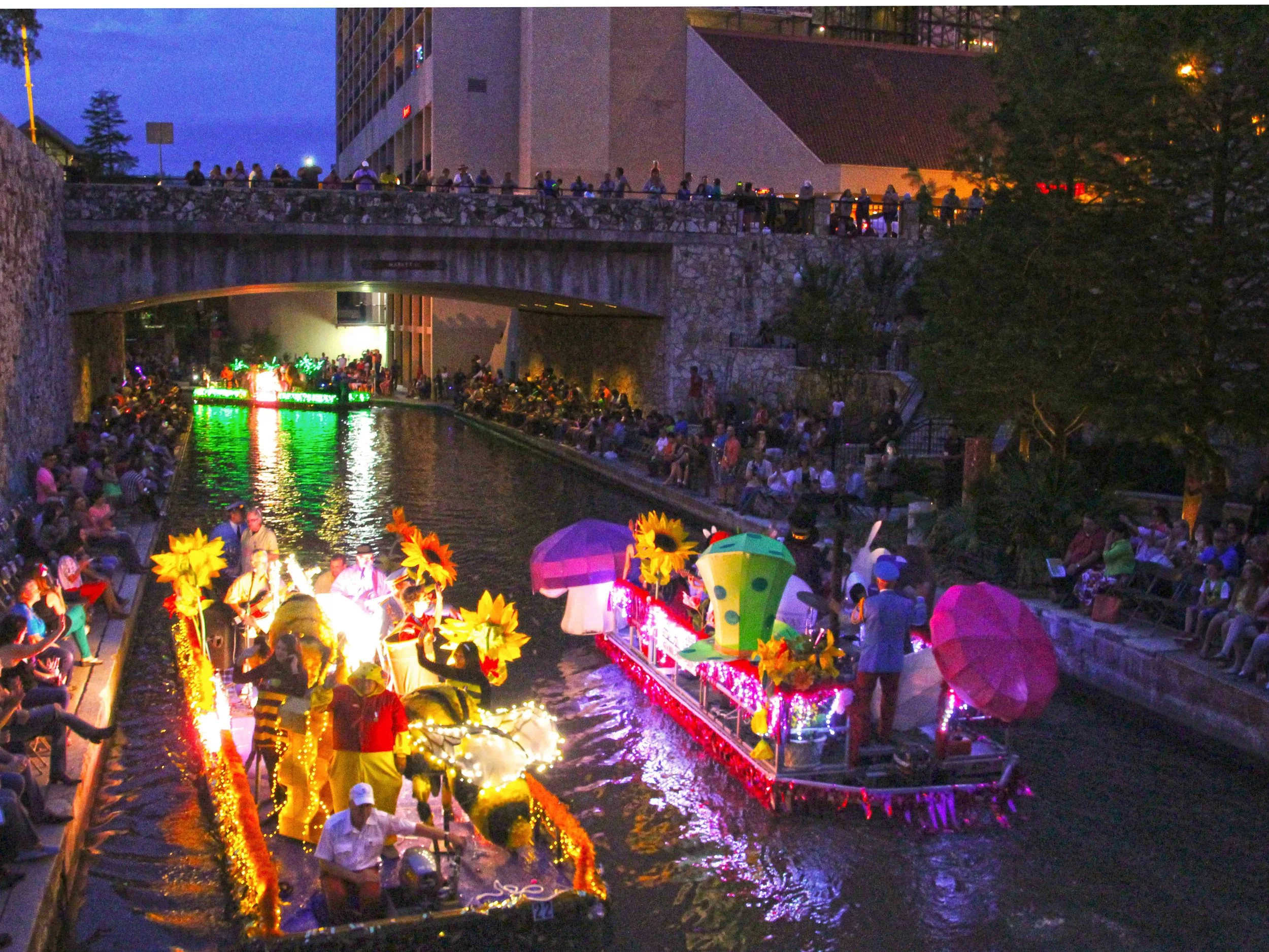 Fiesta Parade Lights Up the River Walk