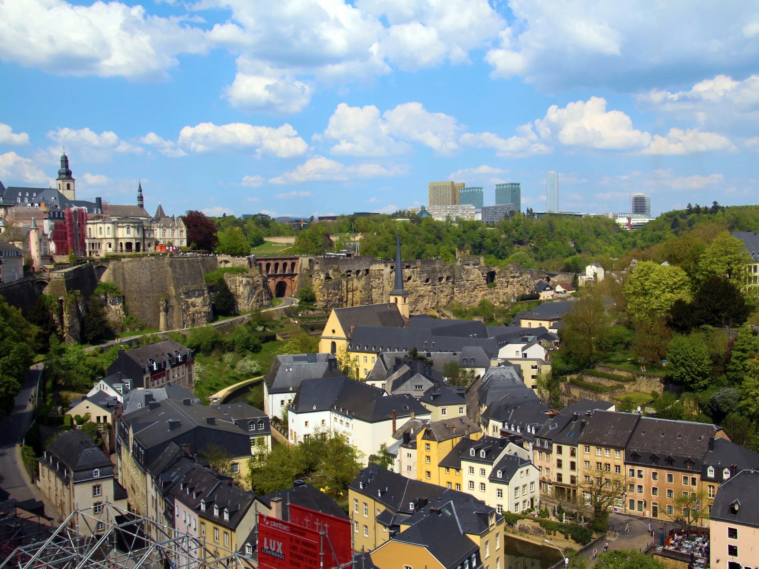 View on Luxembourg's Old Town district, built on the ruins of an old Roman wall. © Joanne DiBona