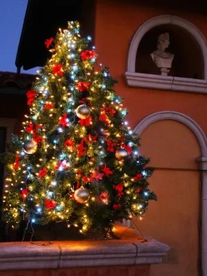 We decorated our outdoor tree with two boxes of Twinkly 56 LED lights in less than 20 minutes! I can change the colors at a whim with my smart phone. Too cool!