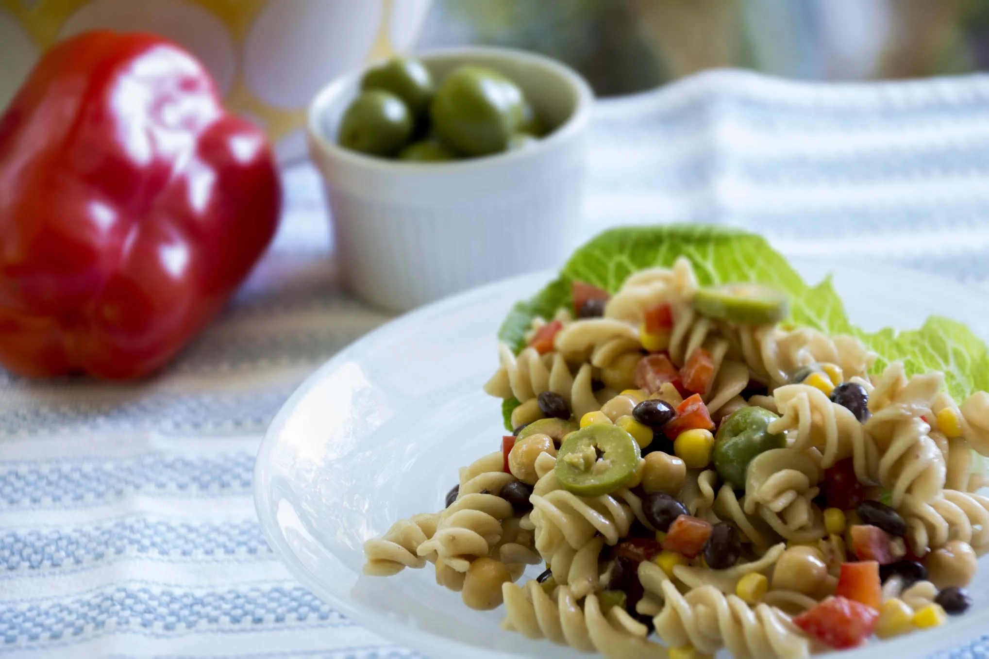 Black Bean and Chickpea Pasta Salad​