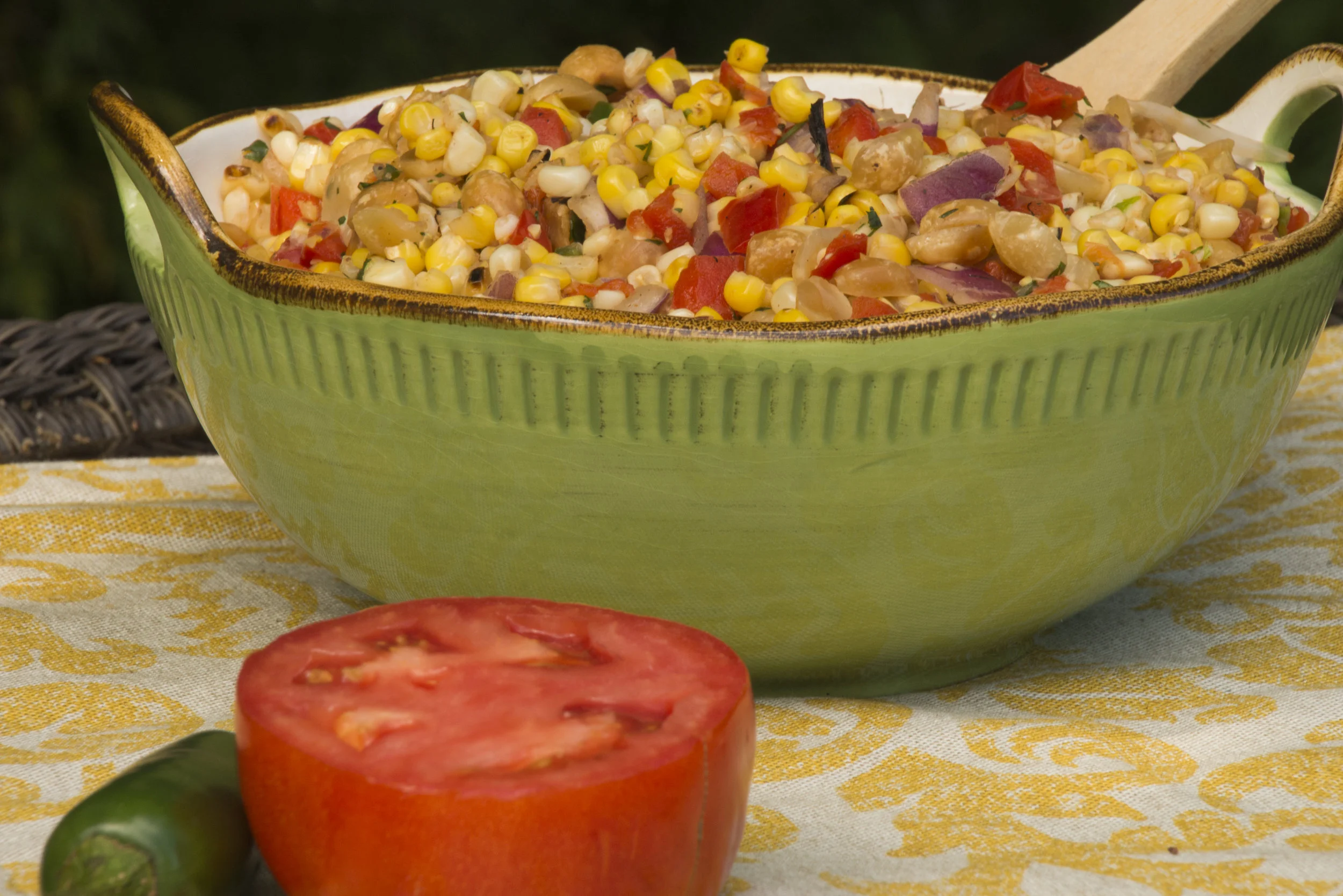 Grilled Corn Peanut Salad