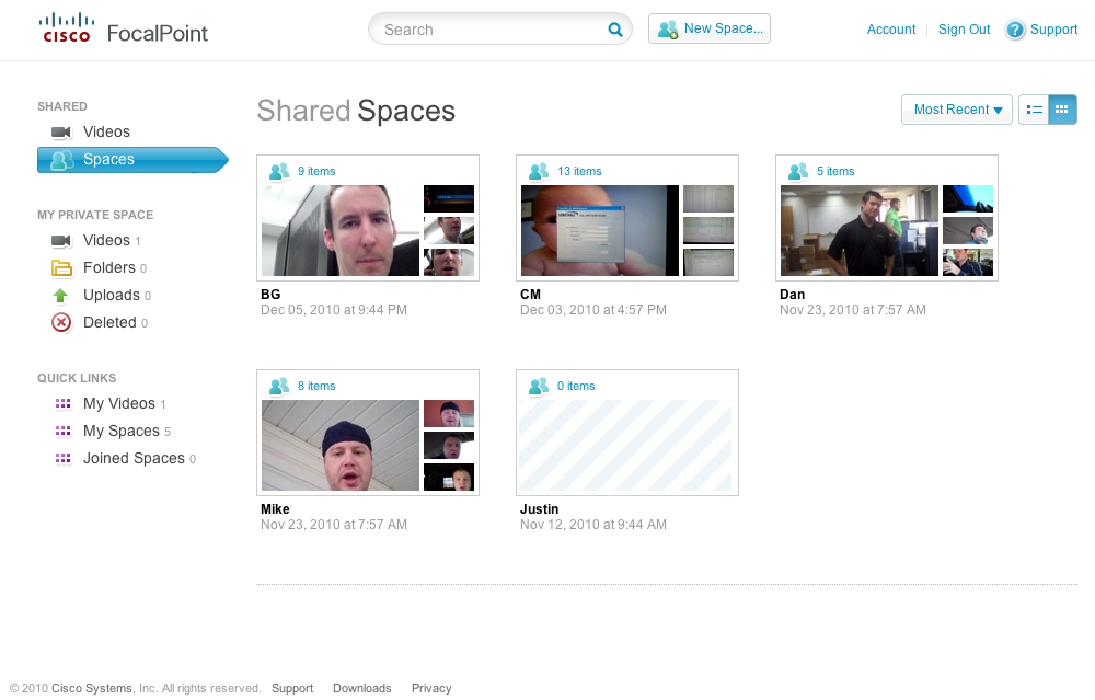 I used Cisco FocalPoint to collect video diary entries from participants.