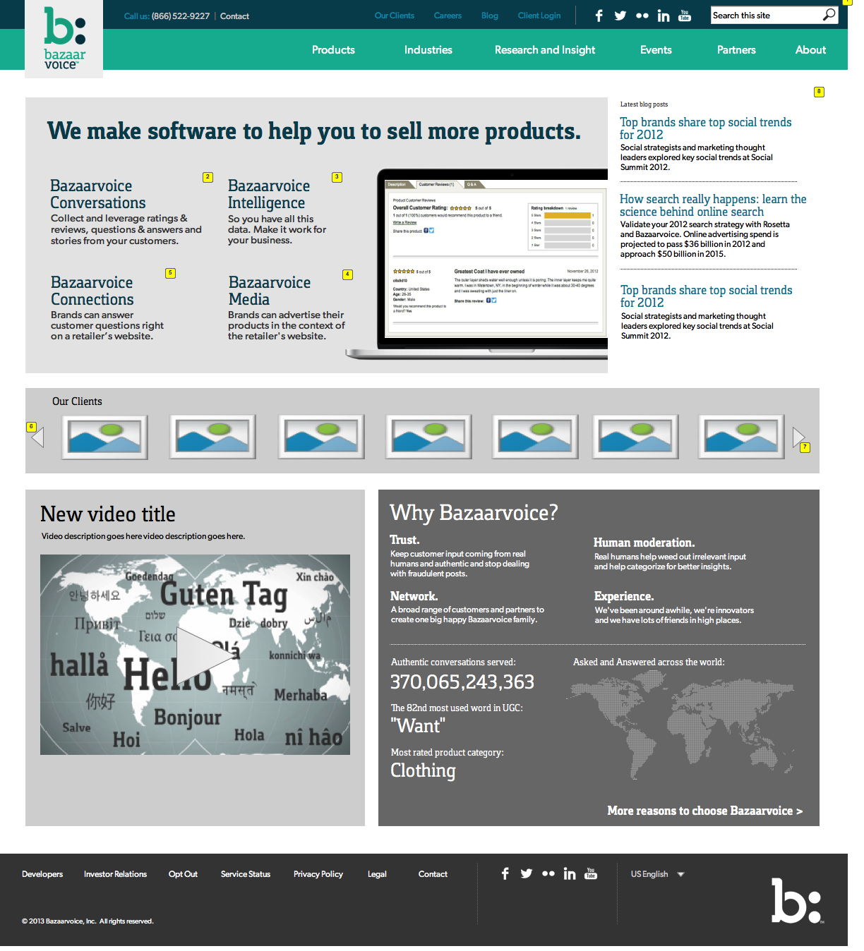 One version of the home page.