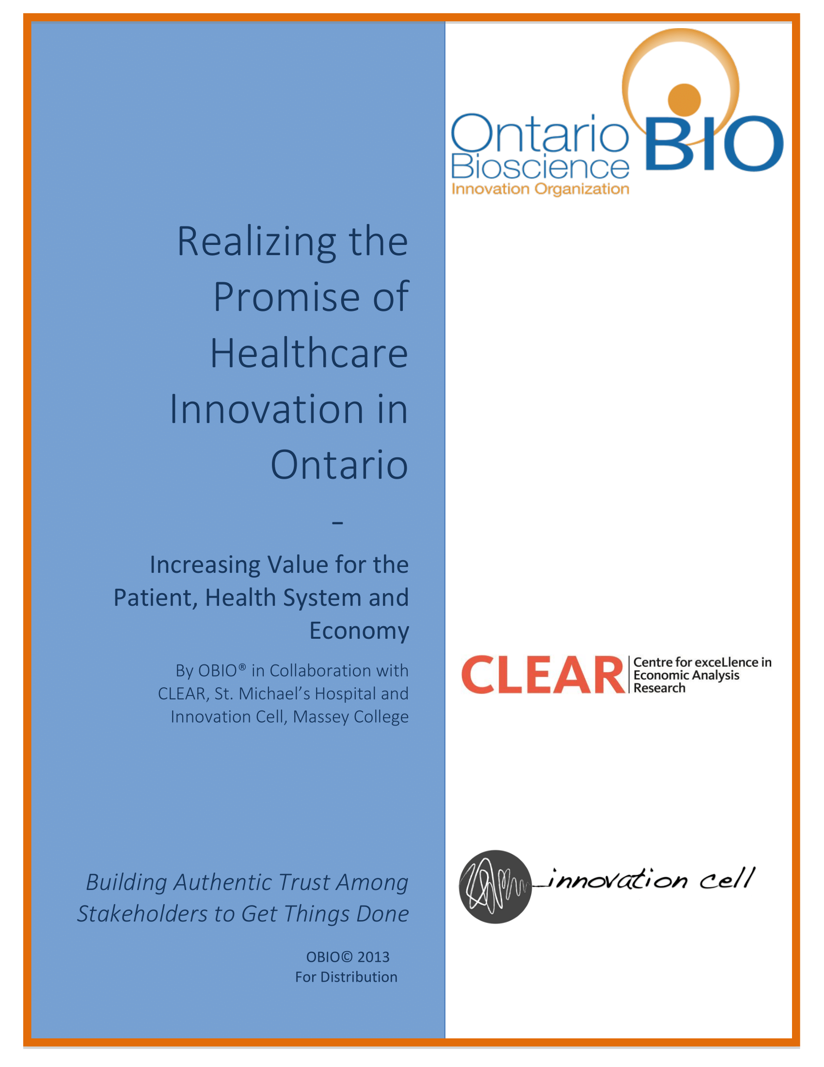Realizing the Promise of Healthcare Innovation in Ontario