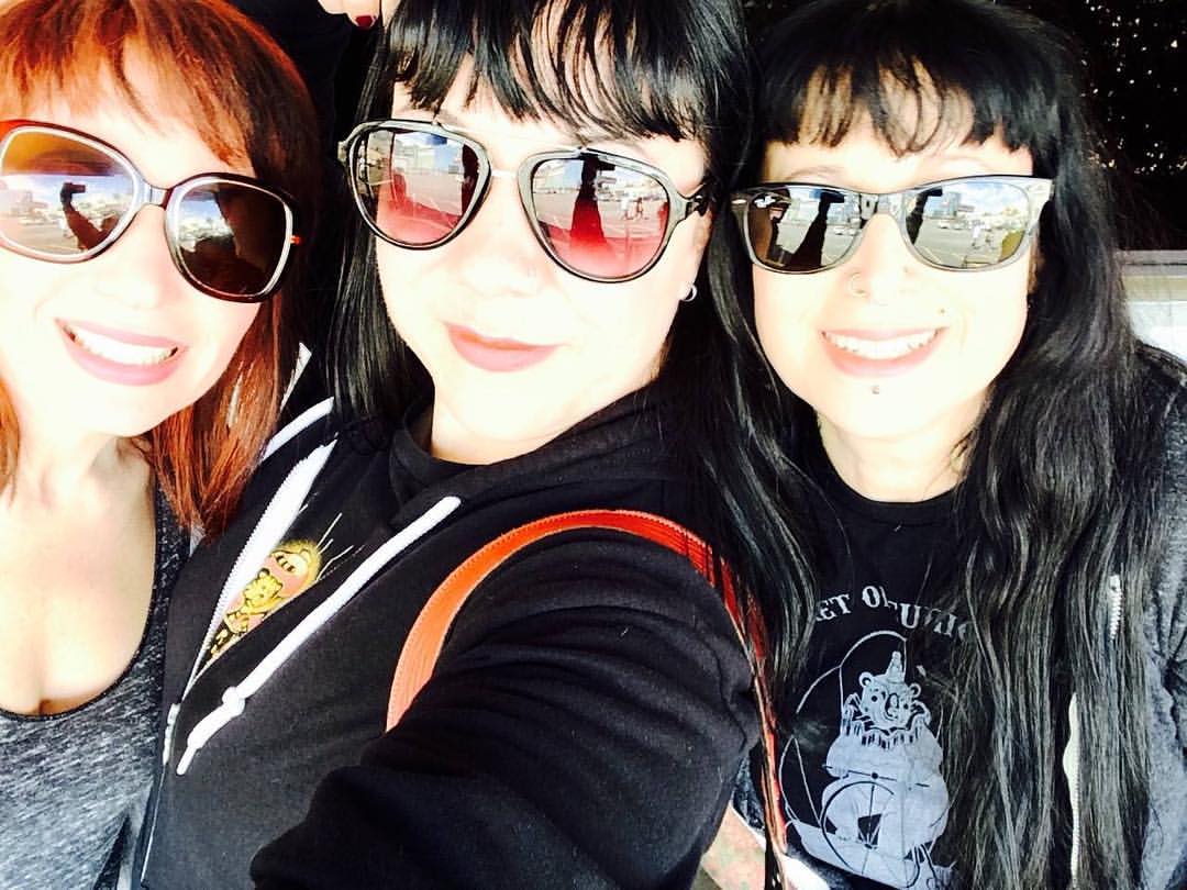 Miss Ruth, Angela of Mode Merr Clothing, and Peanut were getting breakfast before vending at Viva Las Vegas
