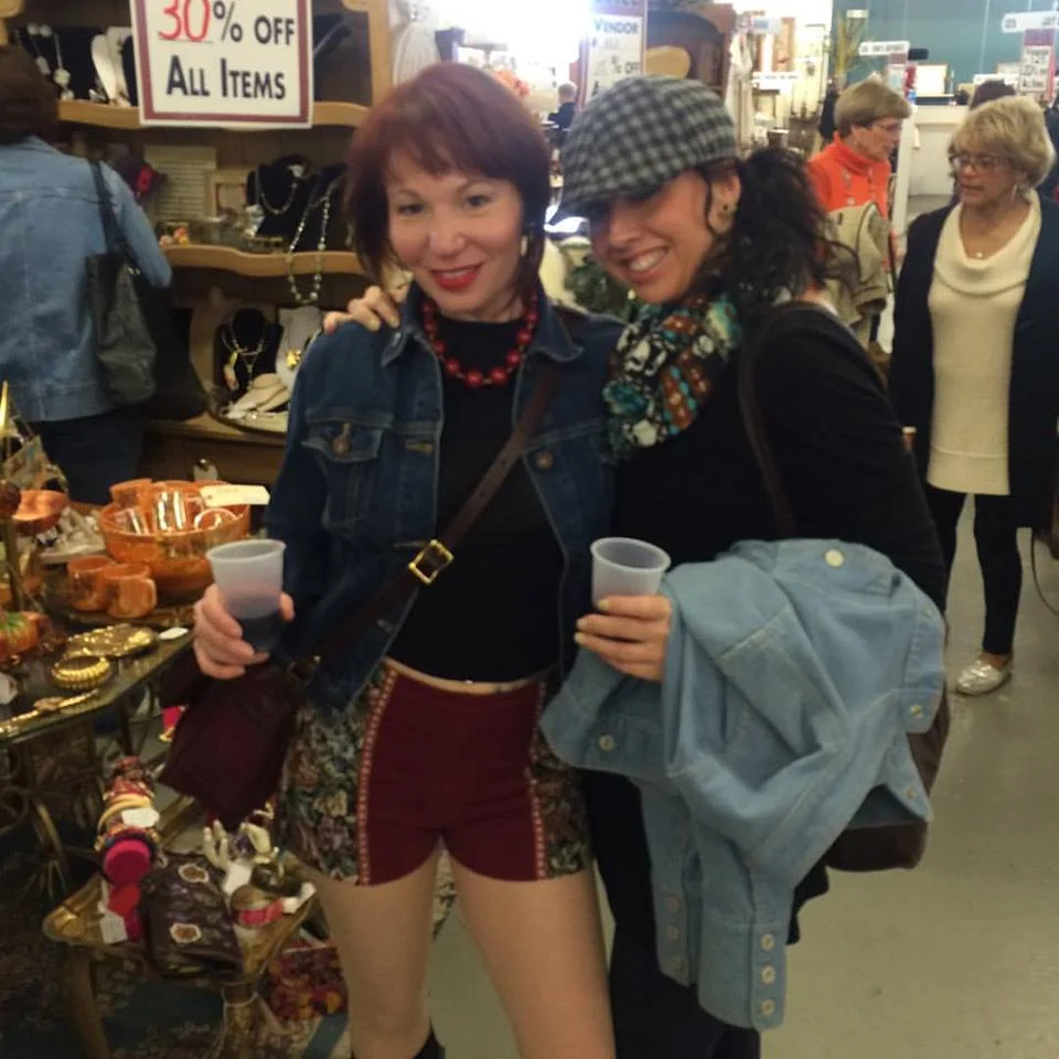Peanut and Nicole enjoy some vintage shopping