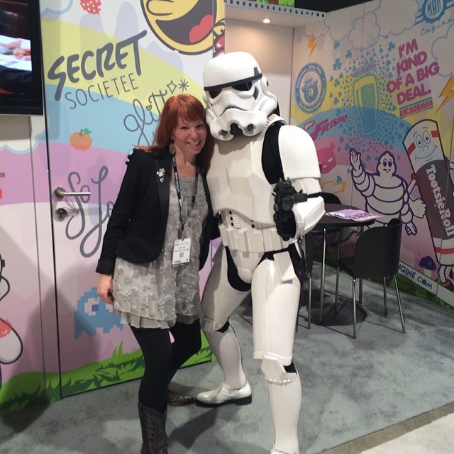 Peanut having some fun with a Storm Trooper