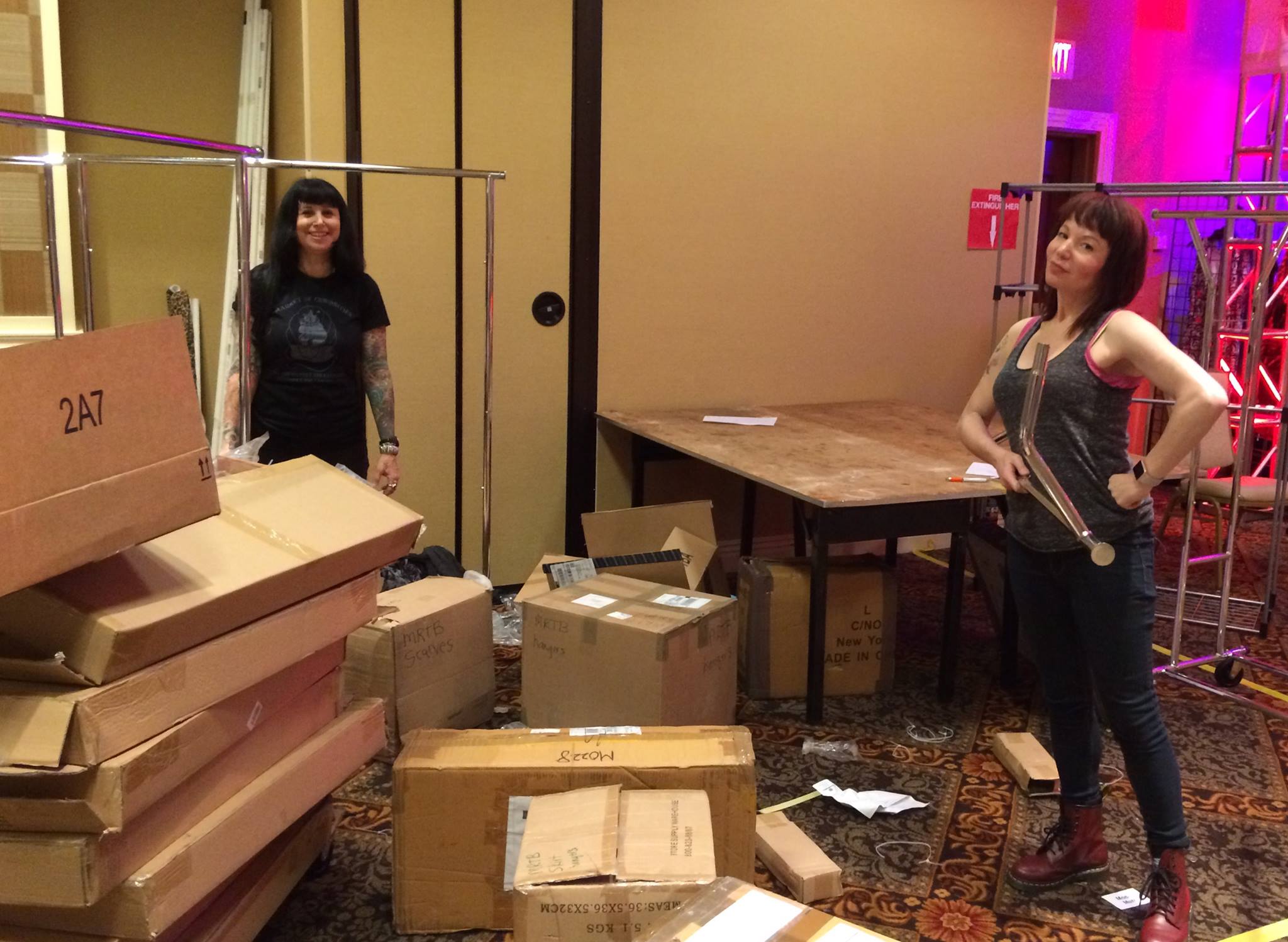 Miss Ruth and Peanut set up their booth at Viva Las Vegas