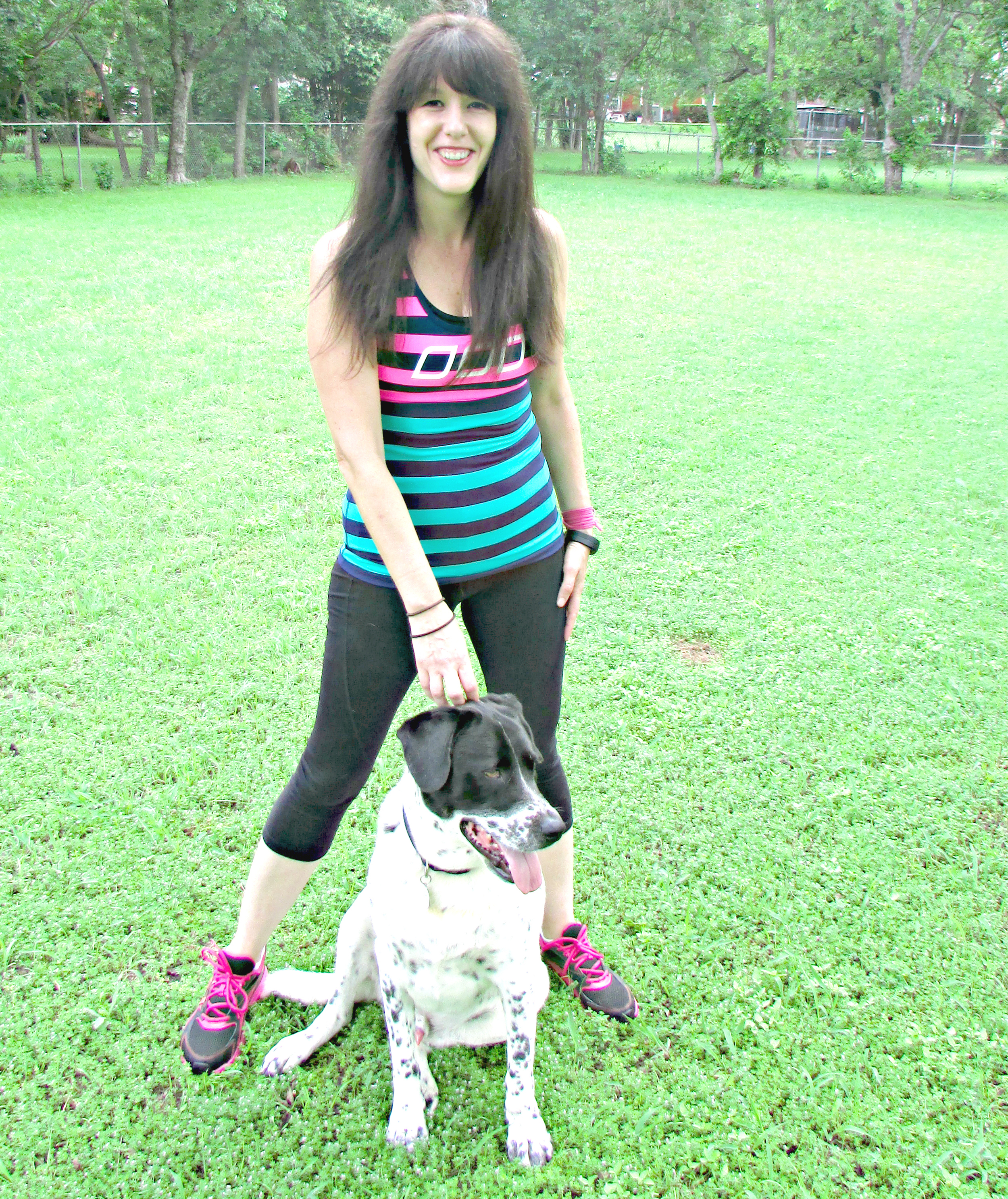 "Me and my favorite two-legged running partner! (Don't tell my dad I said that)." - Ollie