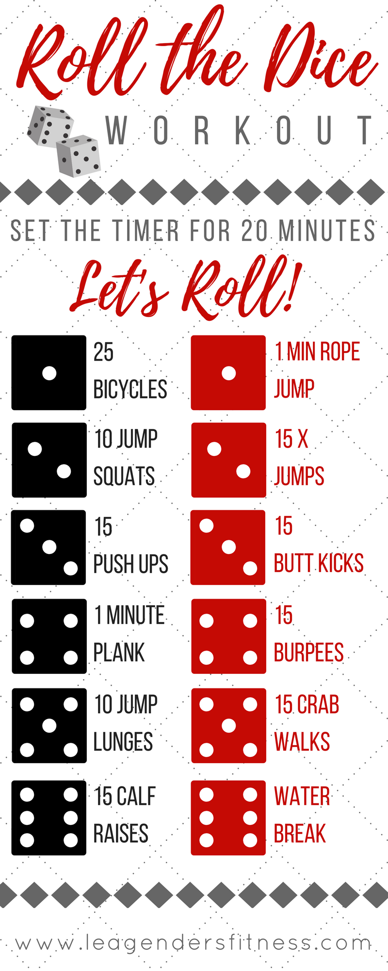 ROLL THE DICE WORKOUT & A FITNESS DICE GIVEAWAY — Lea Genders Fitness