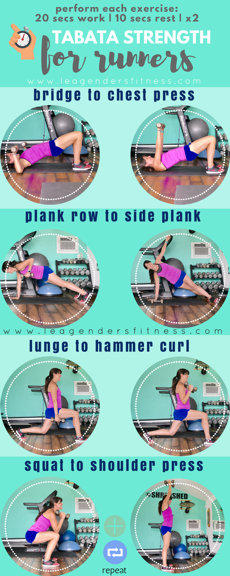 Tabata strength for runners, save to your favorite Pinterest board for later. 