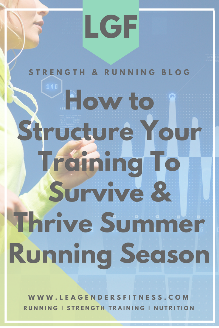 How to structure your training to survive and thrive in the summer running season. Save to your favorite Pinterest board for later.