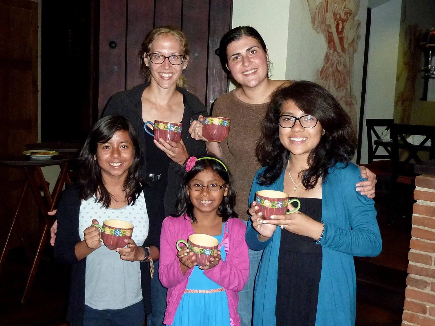  Lauren, Gaby, Lashmi, Eli, and Ximena in 2014 with our symbolic connections. 