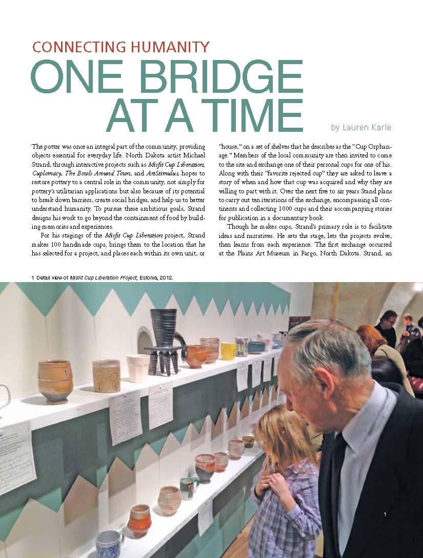 Connecting Humanity One Bridge at a Time Ceramics Monthly December 2013