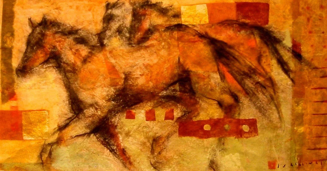  LASCAUX HORSES&nbsp;16" x 30" 