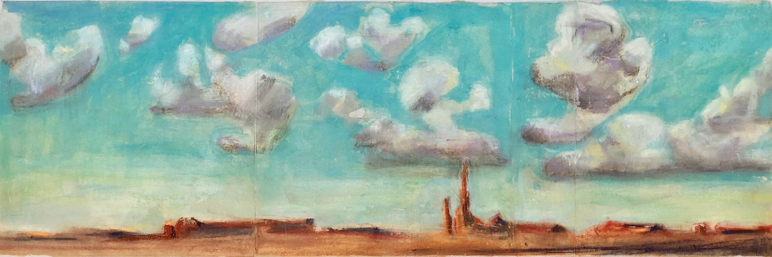  FOUR CORNERS SKY :  60” x 20” mixed media       