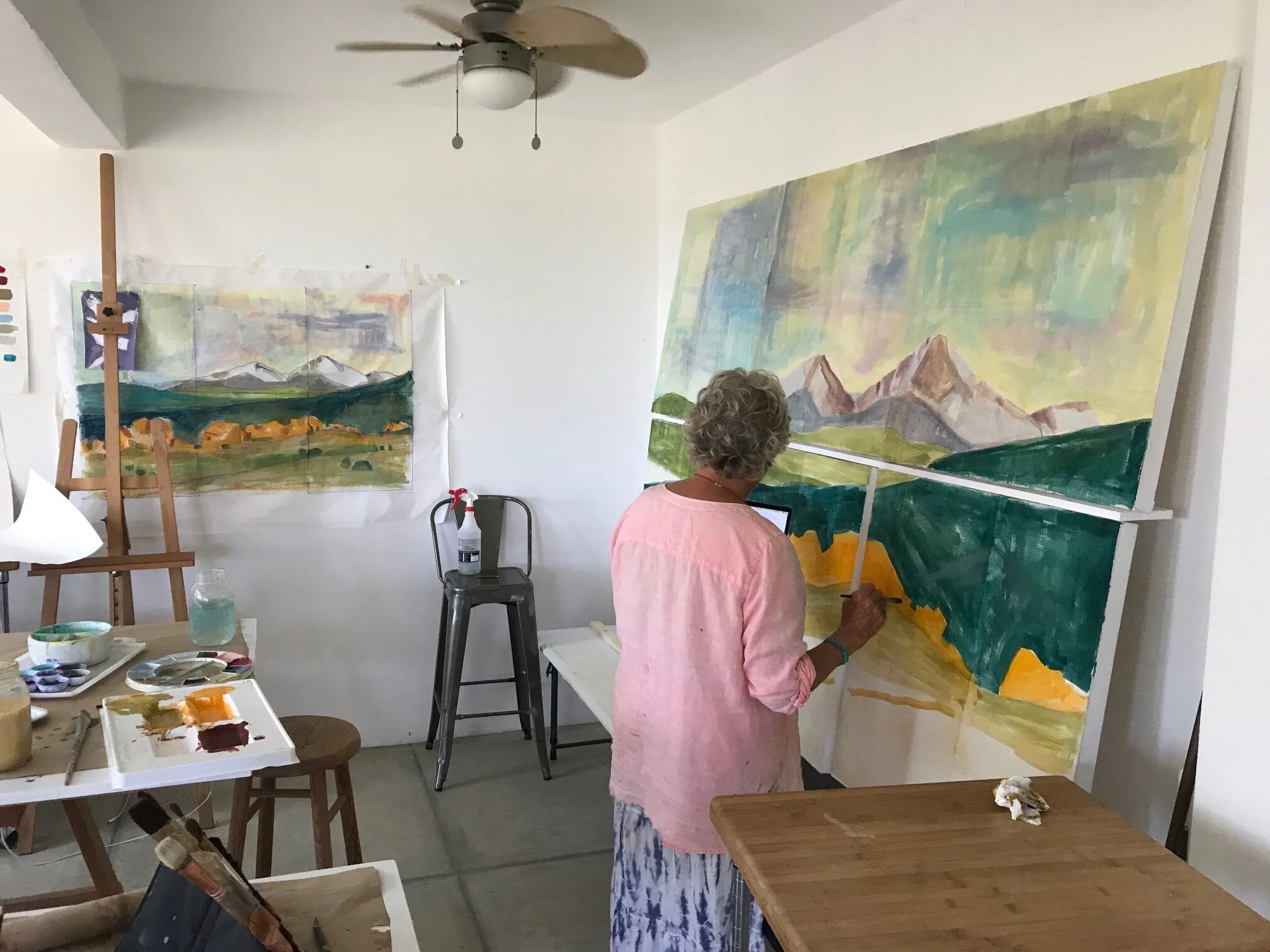  FLIGHT: water color, gouache, pastel applied with water and gel medium 