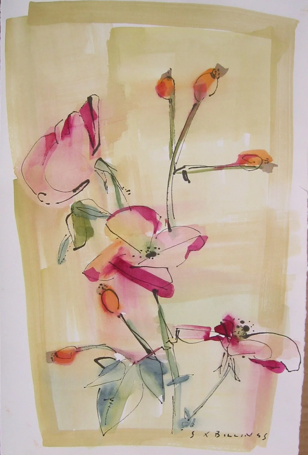  WILD ROSES   14” X  22”   