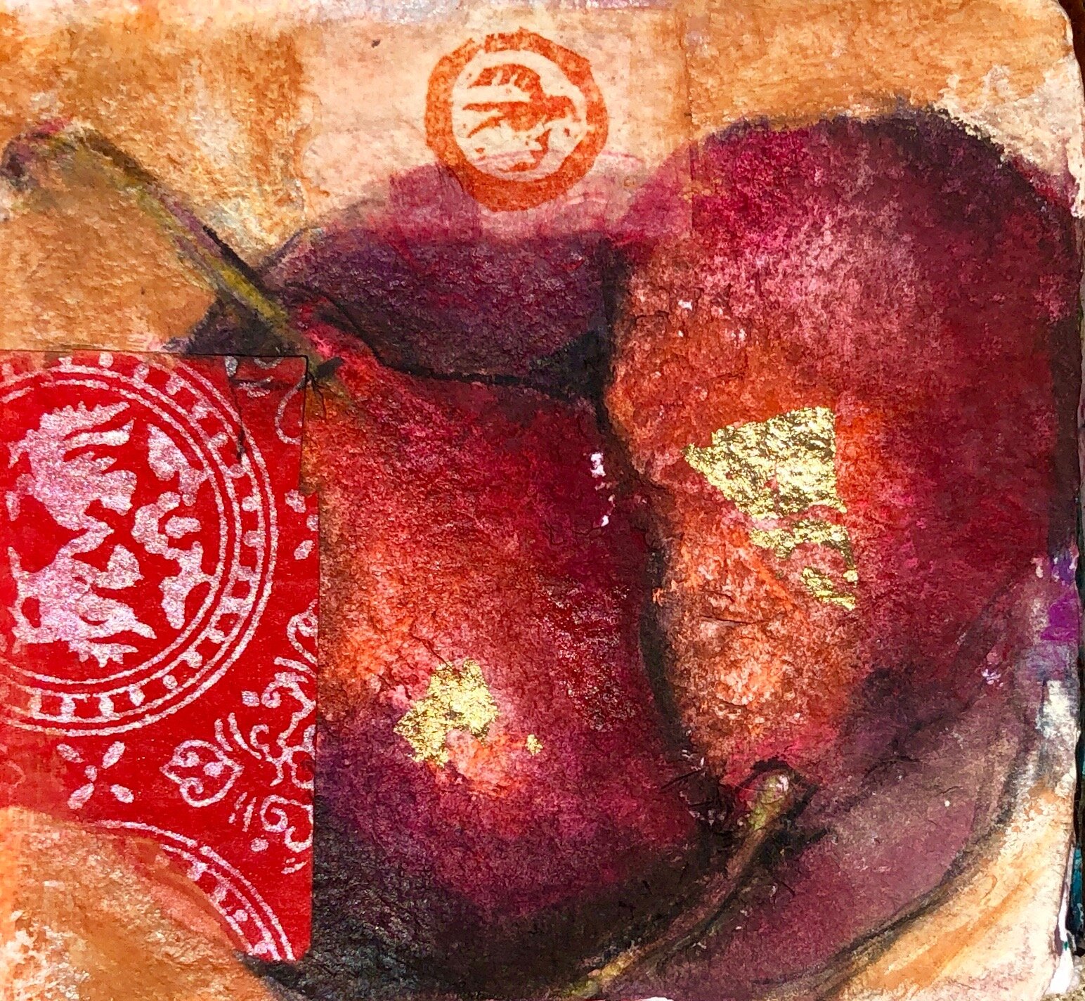  RED PEARS   12” X12” 