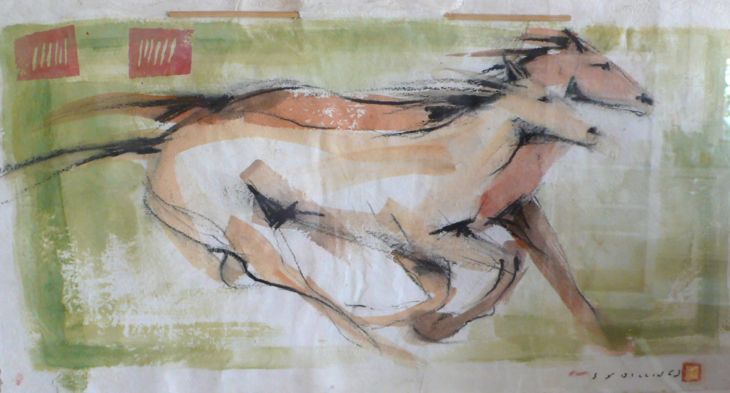  RUNNING HORSES   22” X 16” 