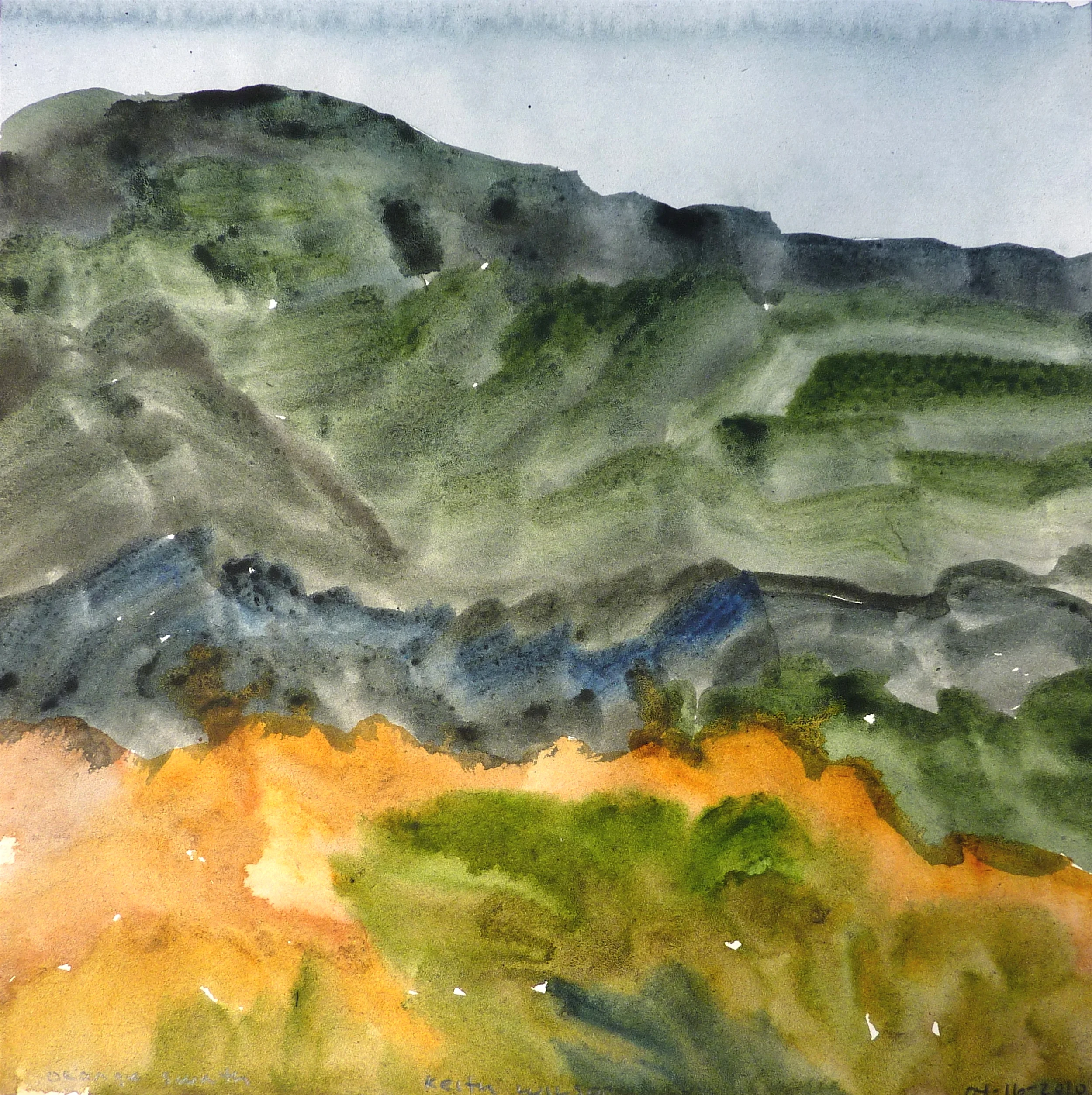    Orange Swath   -w.c./sumi ink- 2009 