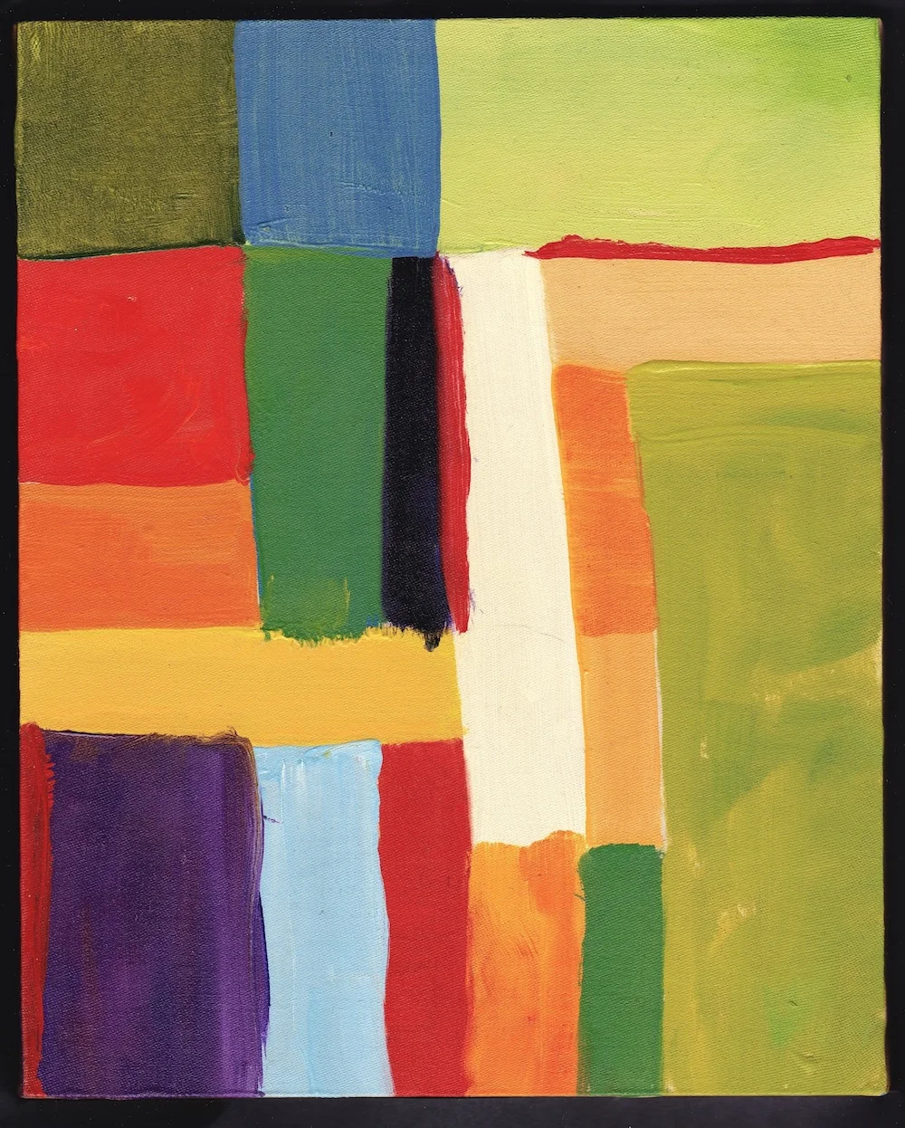 Color Fields -oil on vintage Fortuny fabric- 2016