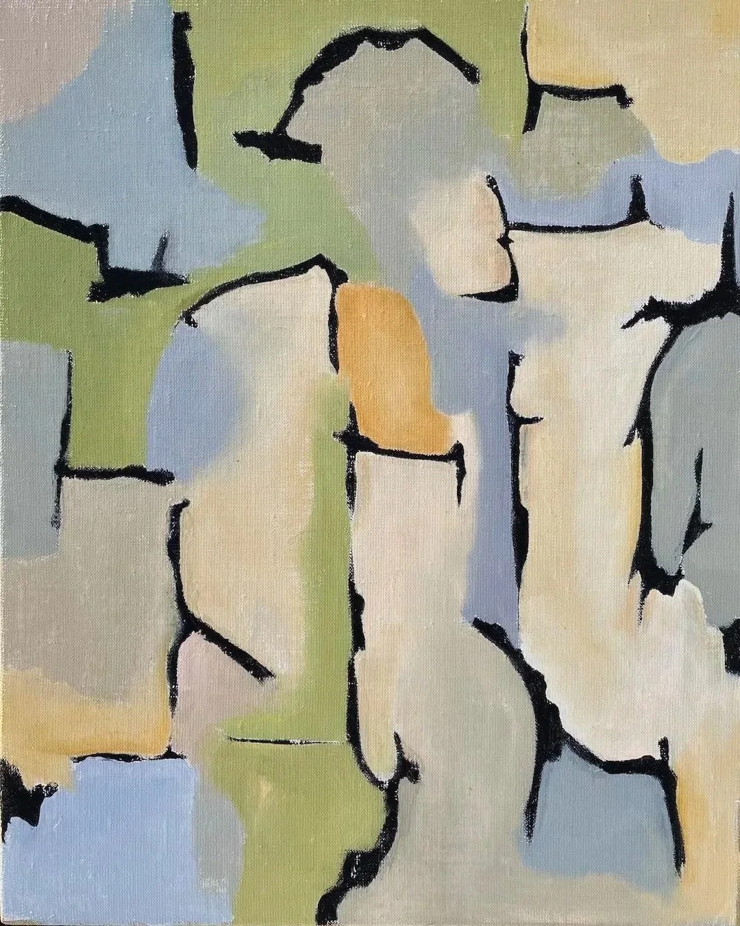   KING OF LIMBS.01  -oil on raw/rough linen- 2020, 20”x16” 