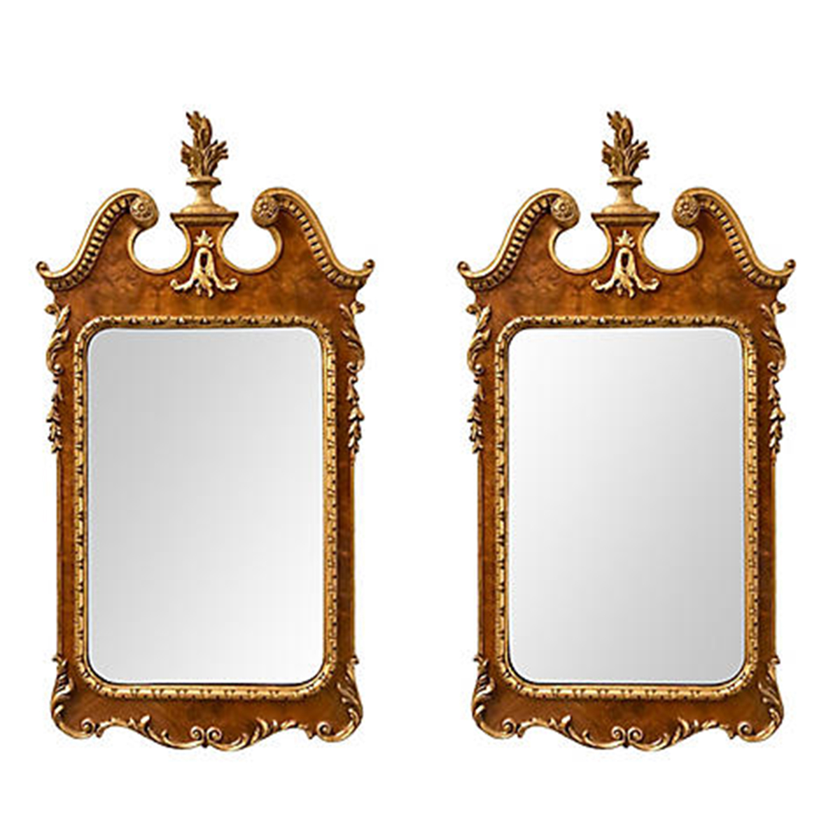 pair walnut and gilt mirrors.jpg