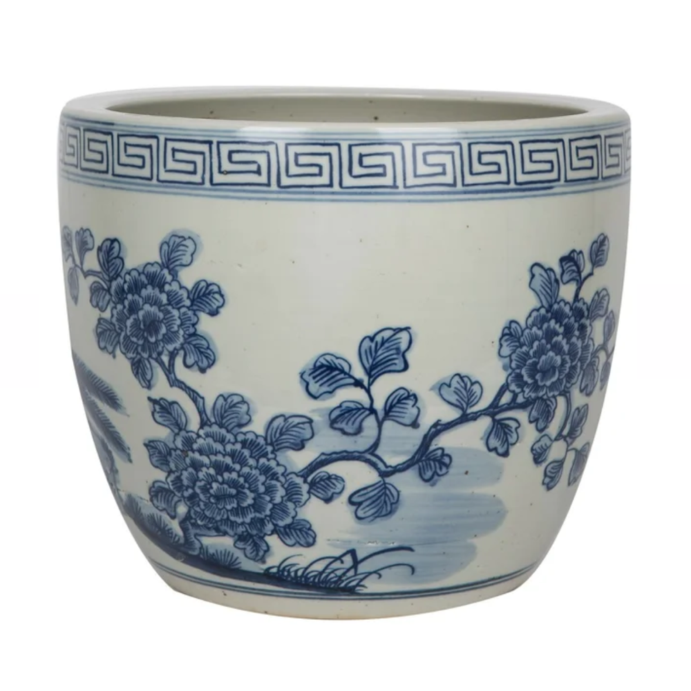 Pheasant Flower Greek Symbol Porcelain Pot Planter via Perigold