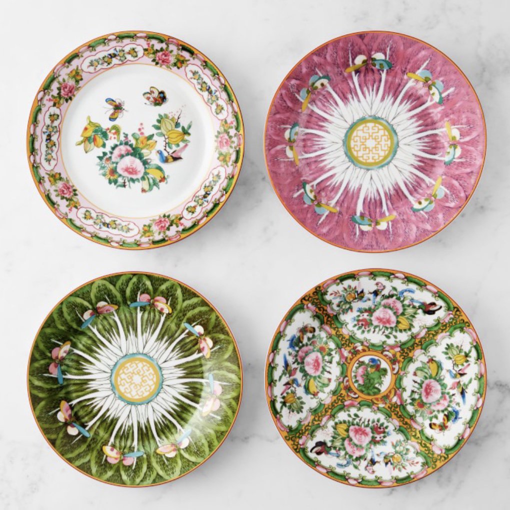 Famille Rose Mixed Salad Plates via William Sonoma