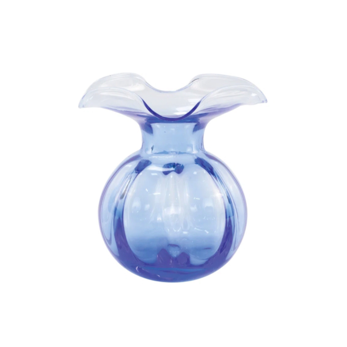 Blue Hibiscus Glass Handmade Glass Table Vase
