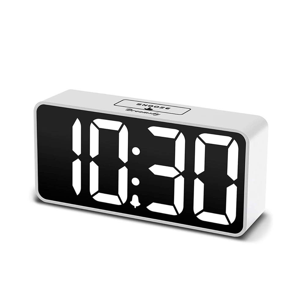 White Digital Bedside Alarm Clock