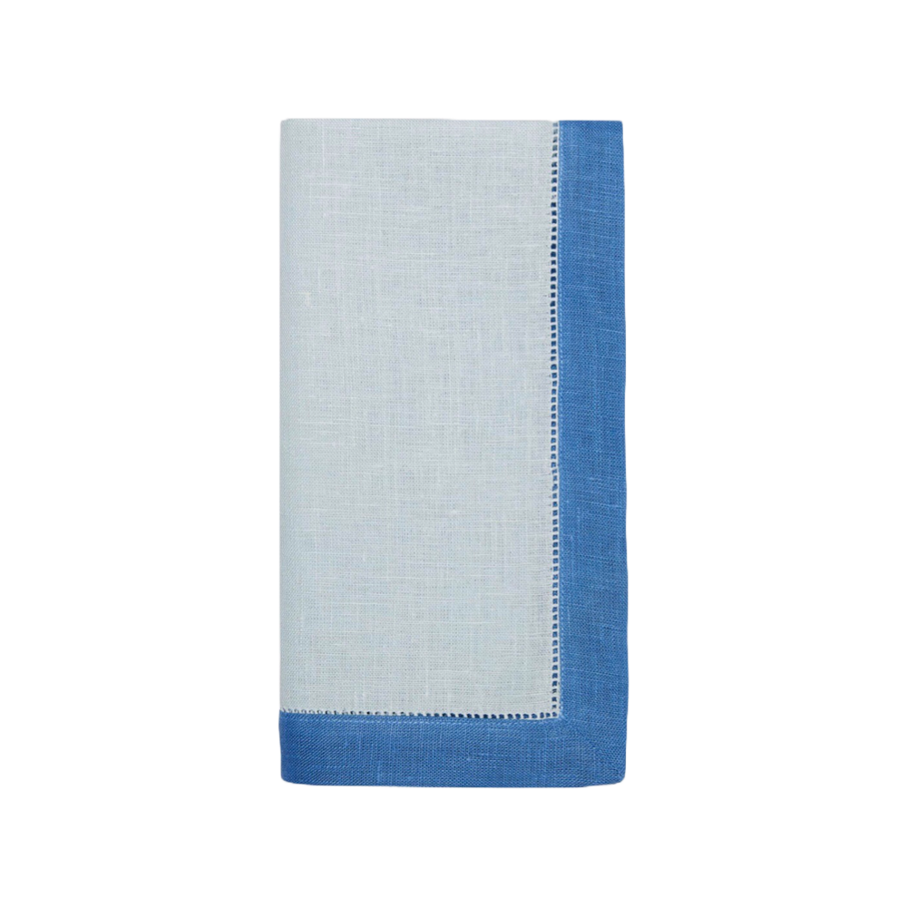 Blue Border Linen Dinner Napkin