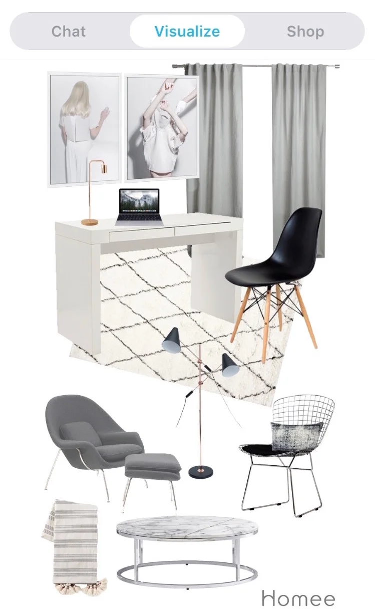 Mock up of my office space using Homee App