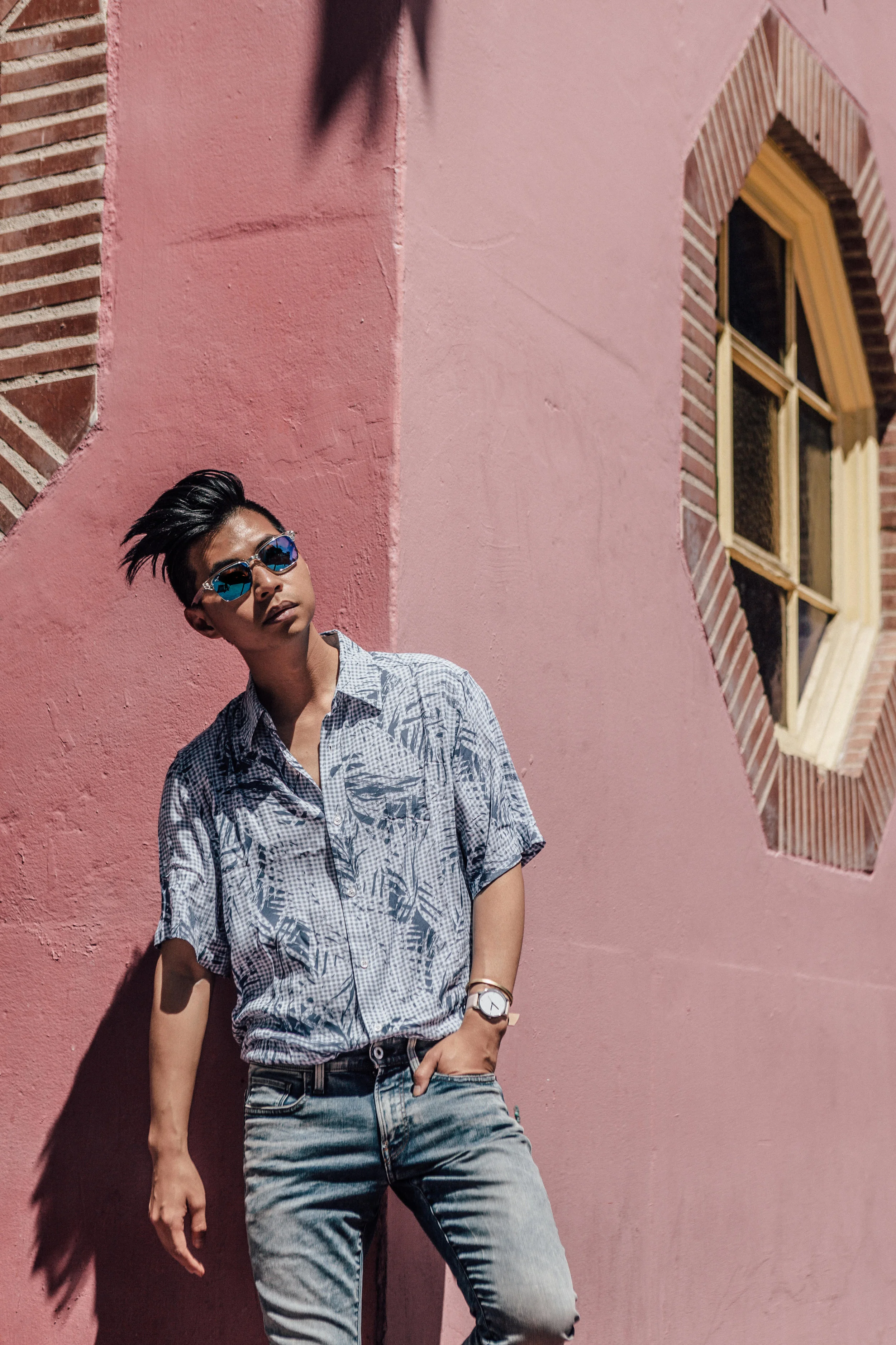 Sundazing in this Argyleculture tropical zaddy shirt .