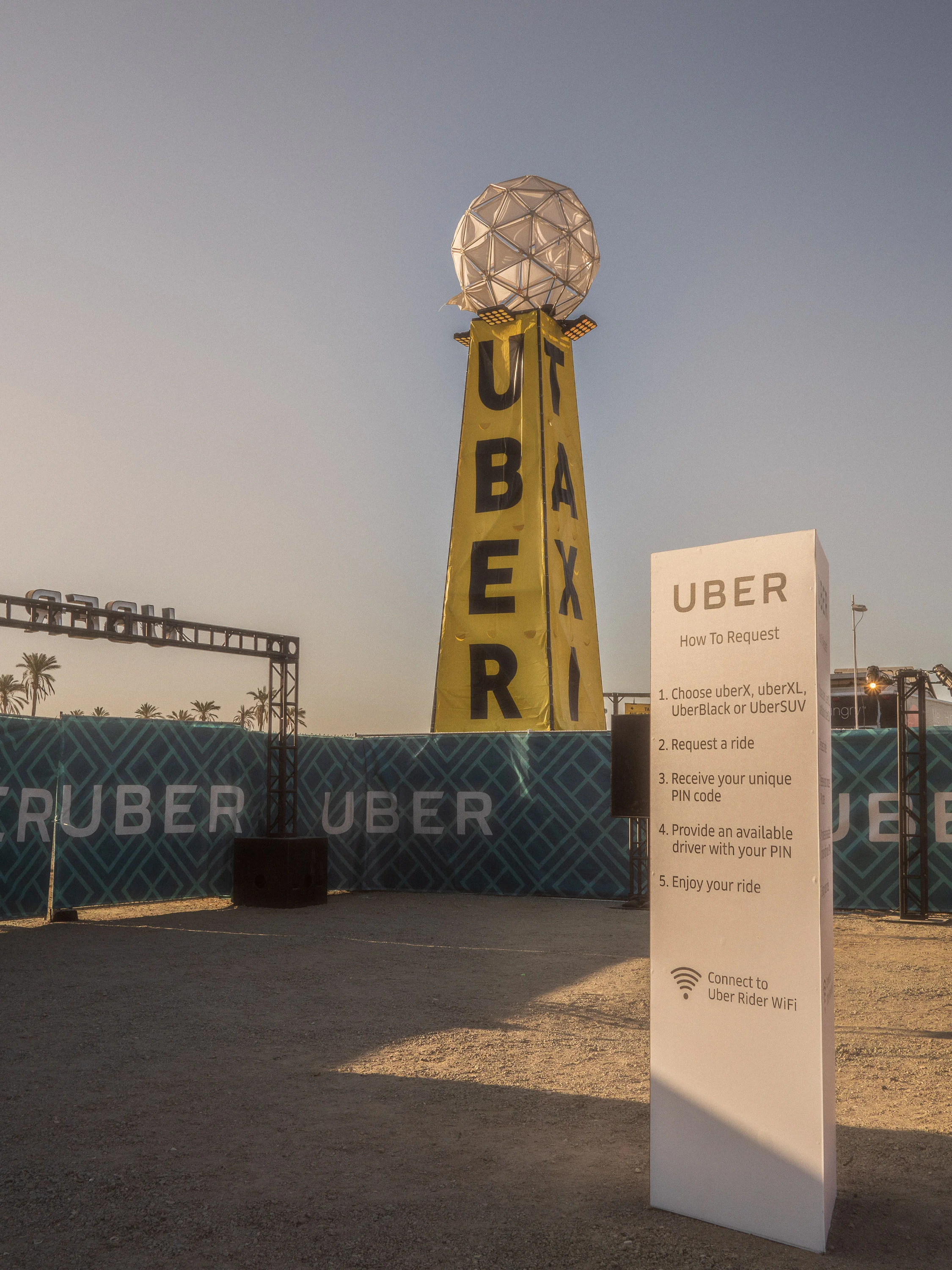 Uber's signage on-site are larger-than-life. It's hard to miss!
