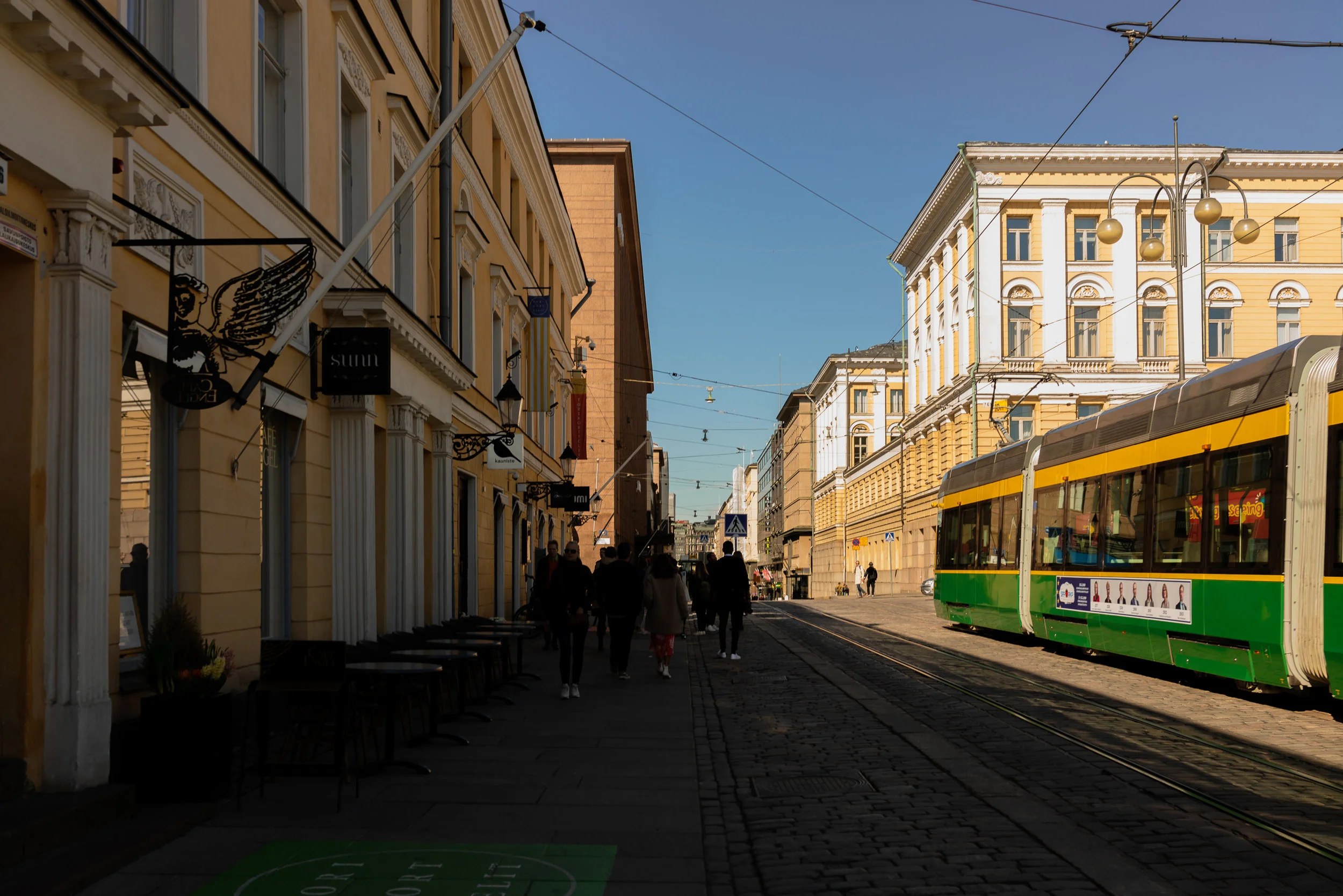 One of the easiest ways to get around Helsinki is to purchase a tram card. The tram stops almost everywhere in the city center and beyond.