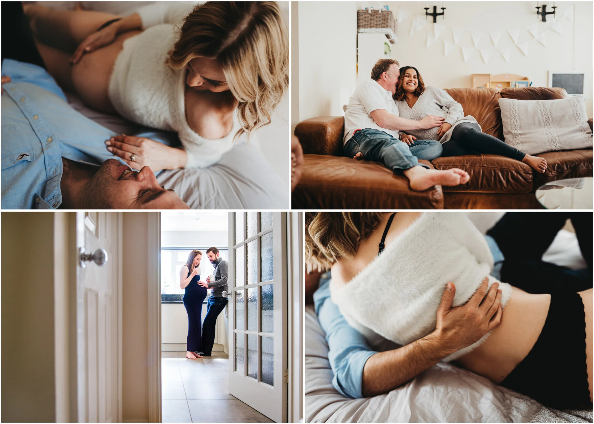 Huband and wife waiting for their newborn baby.