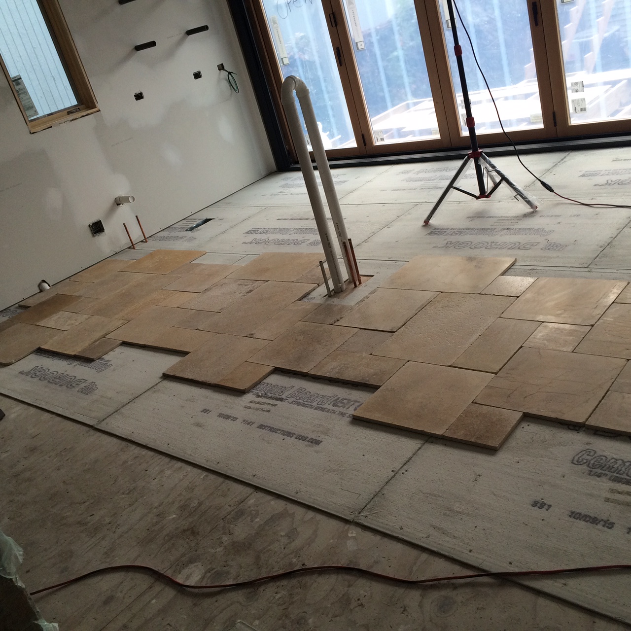 Stone tile flooring