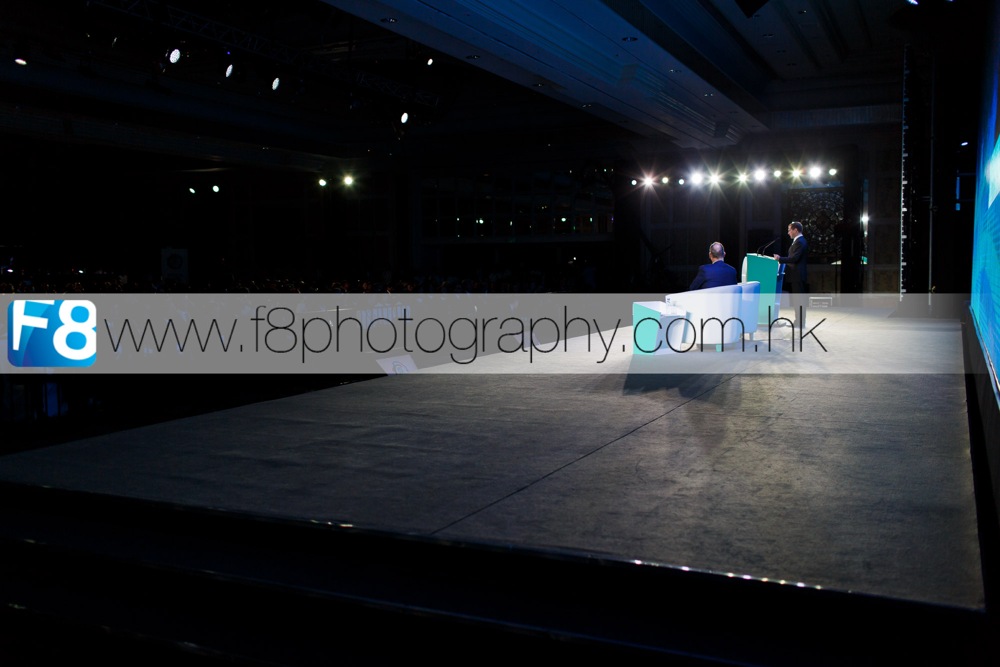 Back stage access gave us some unique shooting angles. Russian Prime Minister Dmitry Medvedev.