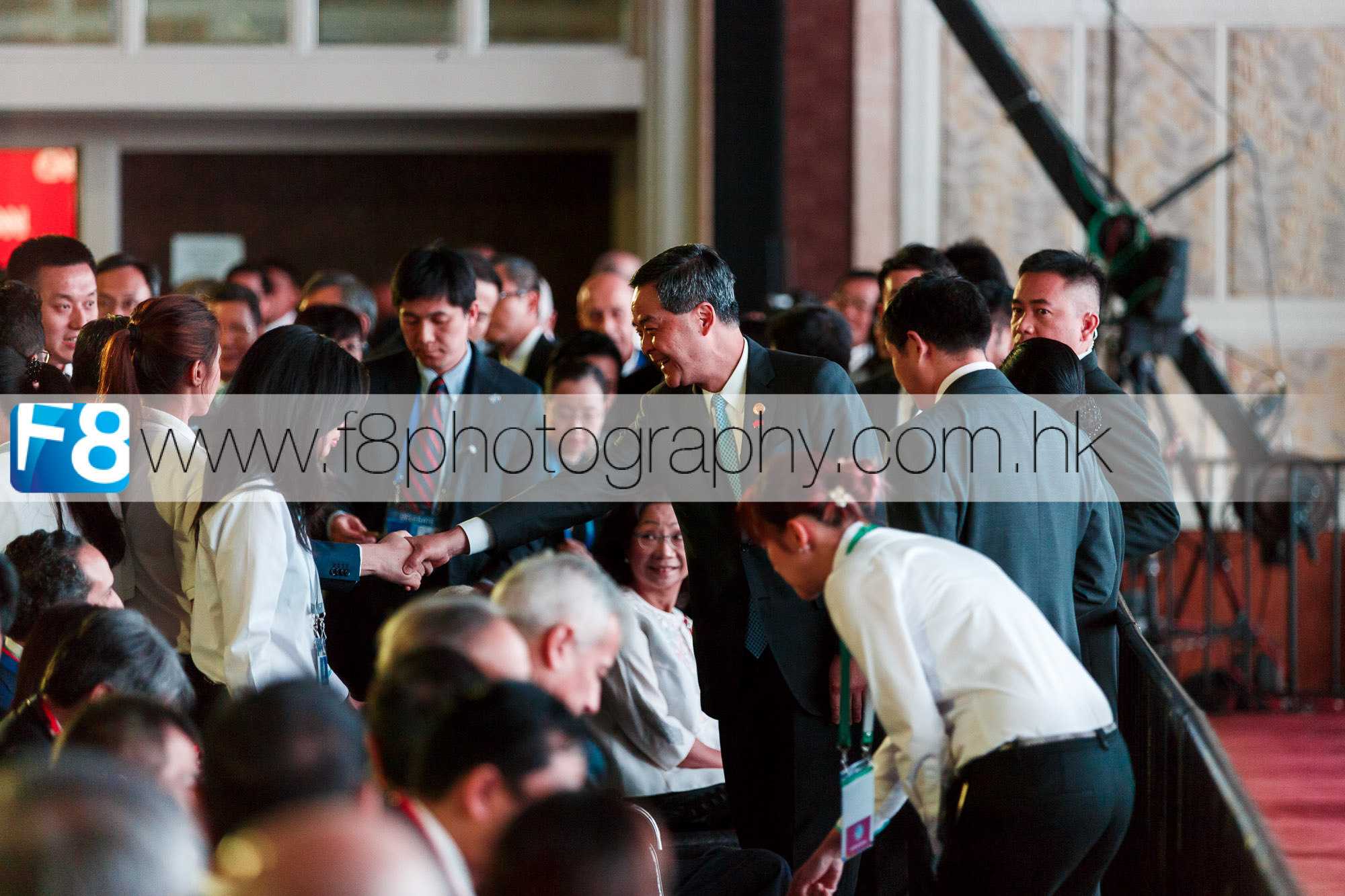 Hong Kong's C Y Leung greeting guests. 